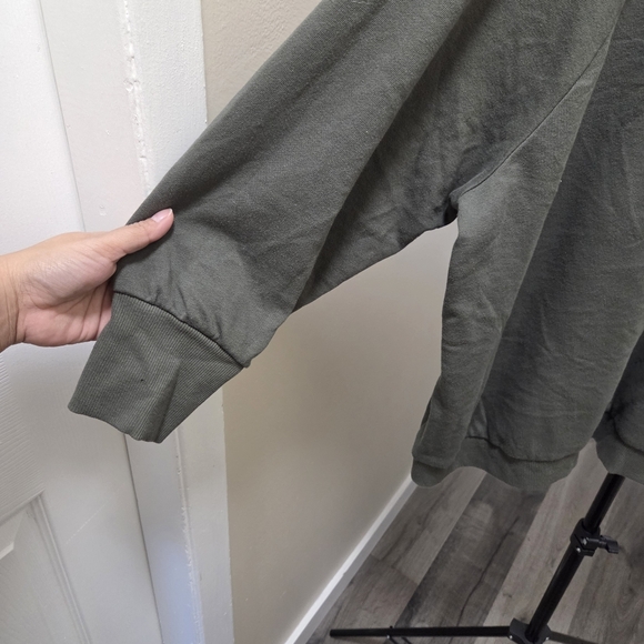 Reitmans Plus Size Green V-Neck Sweater | Cotton Blend Casual Relaxed Fit Cozy - Picture 7 of 8